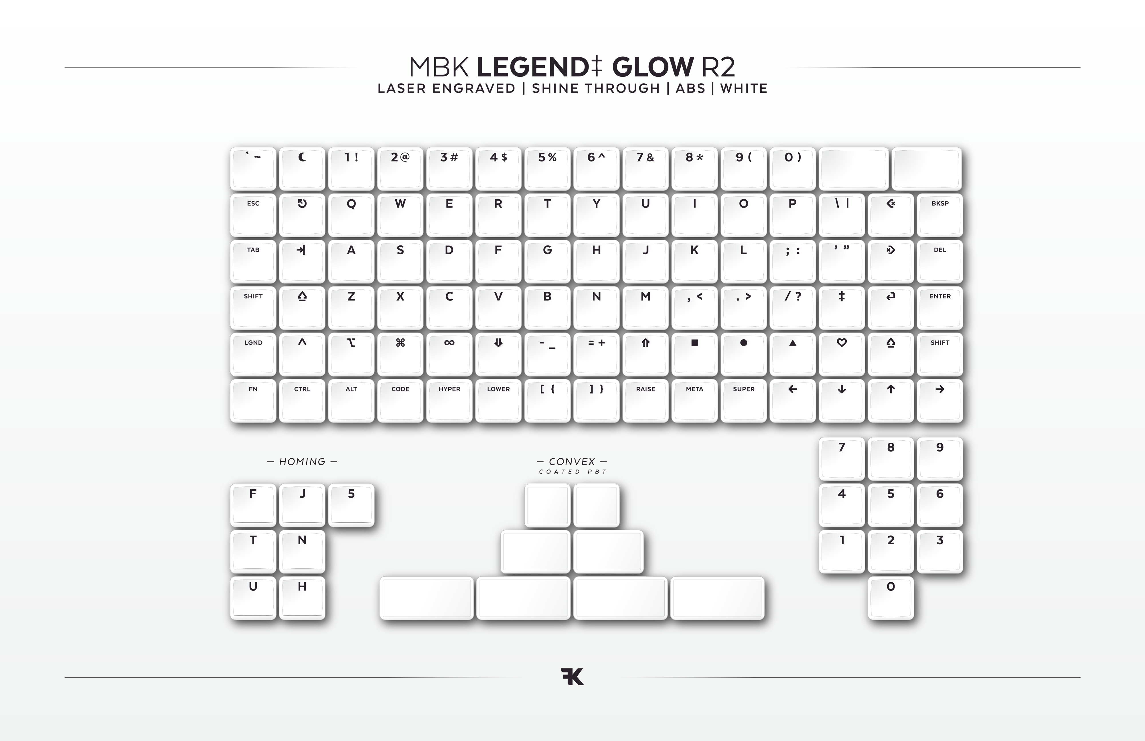 MBK Glow R2 Shine-through Keycap Sets